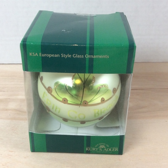 Kurt S Adler Kringle Glass Traditional Glass Ornaments Erin Go Brach Irish. - Picture 4 of 9